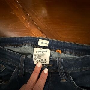 Sneak Peek High Rise Dark Blue Jeans